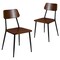 Merrick Lane Manhattan Industrial Style Dining Chair with Wood Back and Seat and Steel Frame - Set of 2